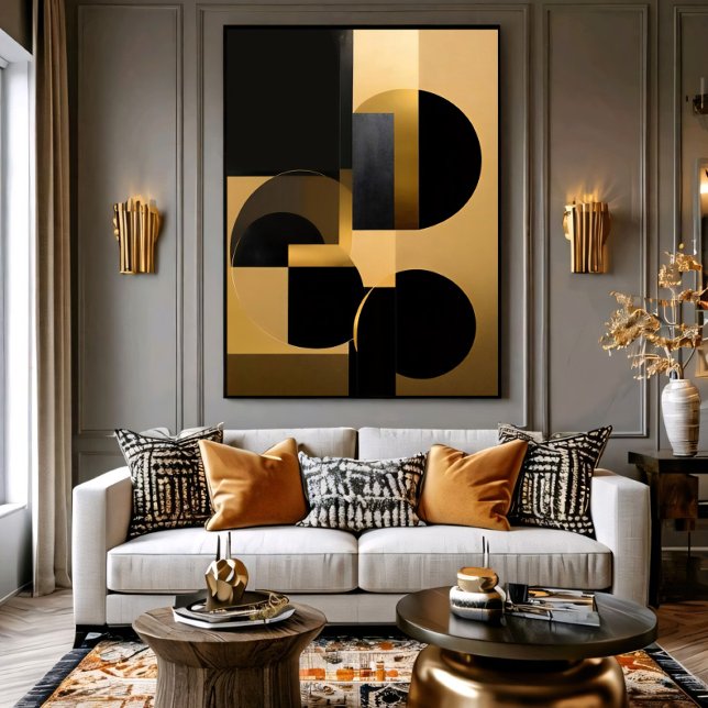 Affiche Abstrait Luxueux Or Noir (Créateur téléchargé)