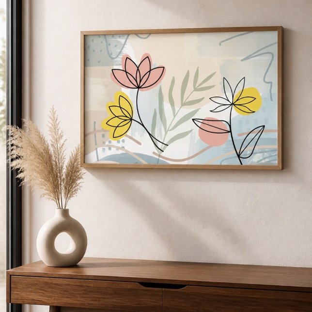 Affiche Abstrait Minimaliste Floral (Créateur téléchargé)