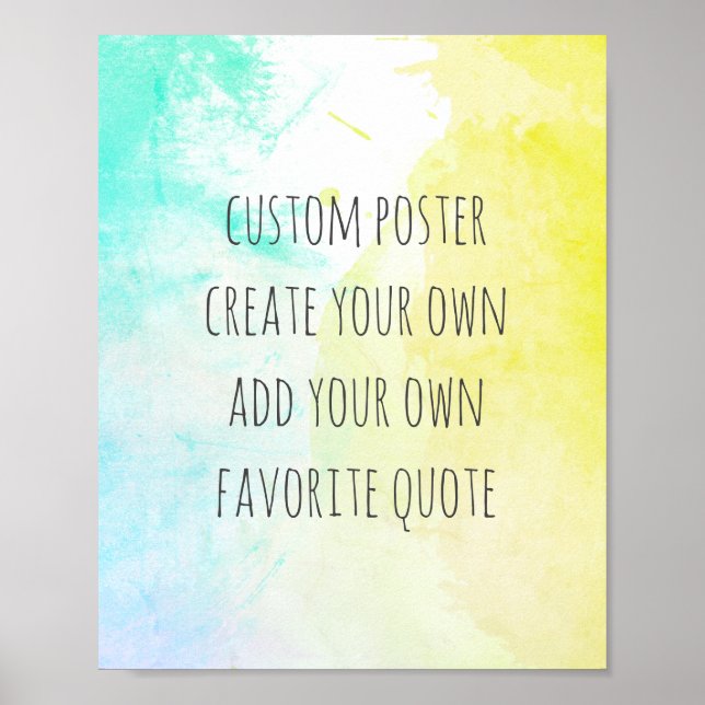 Affiche abstrait moderne ajouter votre propre citation aqu (Devant)
