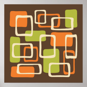 Affiche Abstrait moderne du milieu du siècle