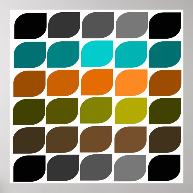 Affiche Abstrait moderne du milieu du siècle #58 (Devant)