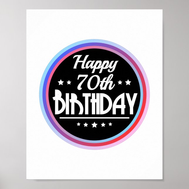 Affiche Abstrait moderne Joyeux 70e anniversaire (Devant)