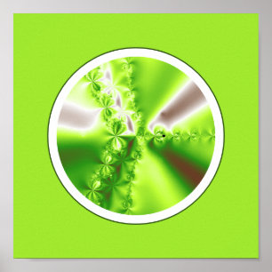 Affiche Abstrait moderne Lime Green Fractal