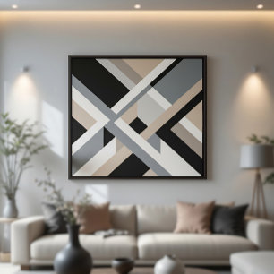 Affiche Abstrait Moderne Neutre en 3D Couches