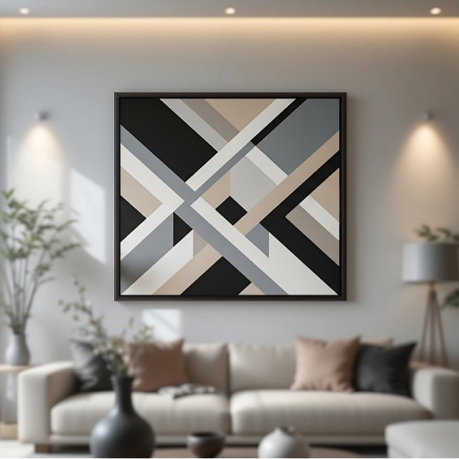 Affiche Abstrait Moderne Neutre en 3D Couches (Créateur téléchargé)