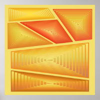Abstrait moderne - Pyramides de 3 jours, Or