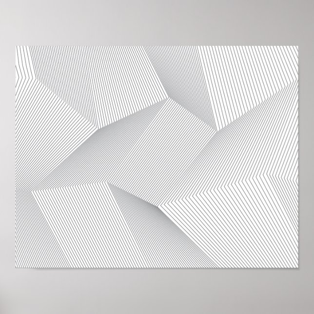 Affiche Abstrait, moderne, simple, dynamique motif de lign (Devant)