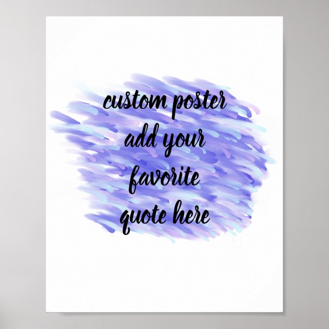 Affiche abstrait moderne violet et bleu ajouter votre devi (Devant)