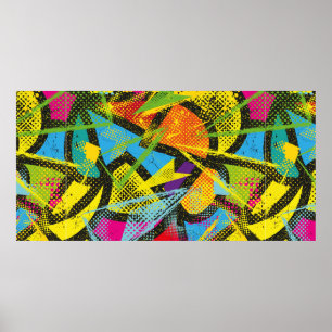 Affiche Abstrait motif chaotique sans soudure. Papier pein