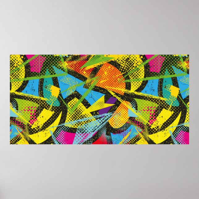 Affiche Abstrait motif chaotique sans soudure. Papier pein (Devant)