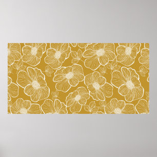 Affiche Abstrait motif floral transparent. Arrière-groupe
