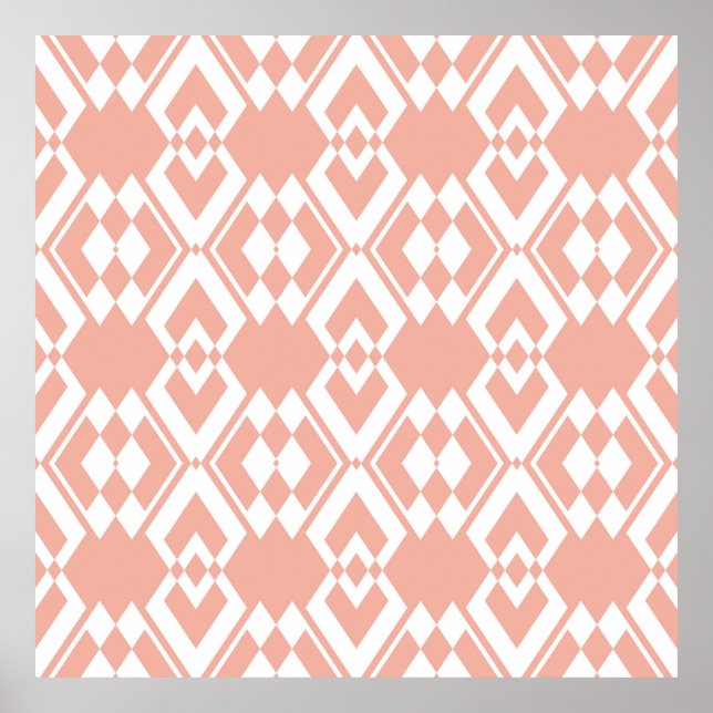 Affiche Abstrait motif sans soudure de couleur rose fleur  (Devant)