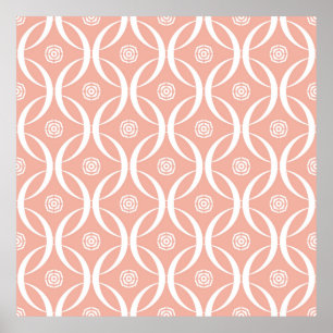 Affiche Abstrait motif sans soudure de couleur rose fleur