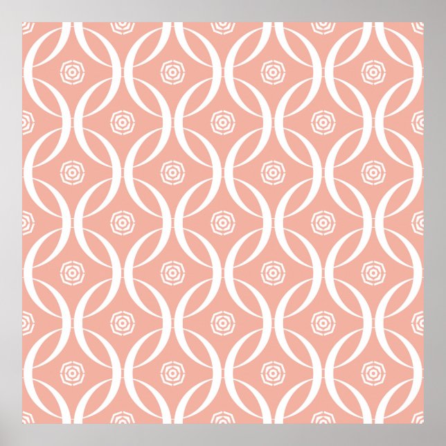 Affiche Abstrait motif sans soudure de couleur rose fleur  (Devant)