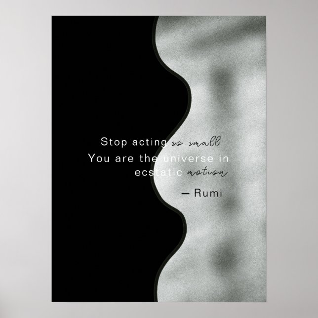 Affiche Abstrait noir blanc contemporain simple géométriqu (Devant)