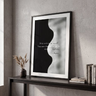 Affiche Abstrait noir blanc contemporain simple géométriqu