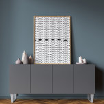 Affiche Abstrait noir blanc Formes Motif ironique<br><div class="desc">Un design abstrait minimaliste moderne de lignes formant des formes triangulaires organiques en noir et blanc.</div>