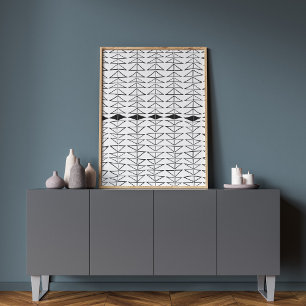 Affiche Abstrait noir blanc Formes Motif ironique