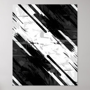 Affiche Abstrait noir et blanc en gras