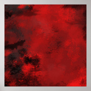 Affiche Abstrait noir et rouge moderne - Créatif et Artist