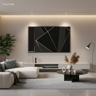 Affiche Abstrait Or Noir Luxueux