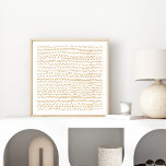 Affiche Abstrait Organic Lines Art in Boho Gold<br><div class="desc">Art Moderne Abstrait - Lignes en Jaune d'Ambre doré</div>