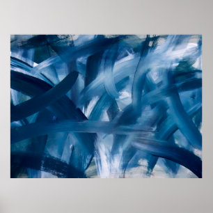 Affiche Abstrait paysage de peinture moderne. Art de nuit