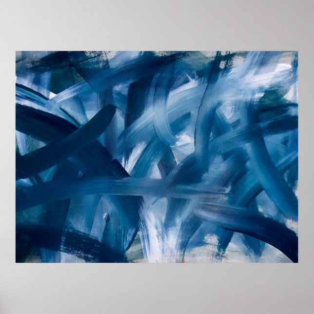 Affiche Abstrait paysage de peinture moderne. Art de nuit  (Devant)