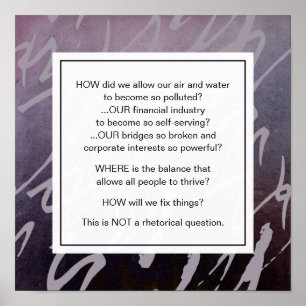 Affiche Abstrait Purple Save Planet Earth Motivational