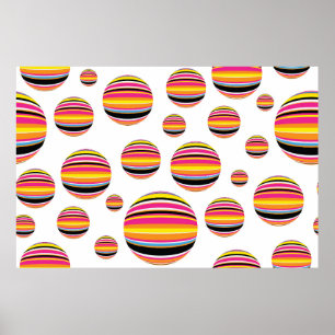 Affiche abstrait rayé gouttes à gouttes motif multique san