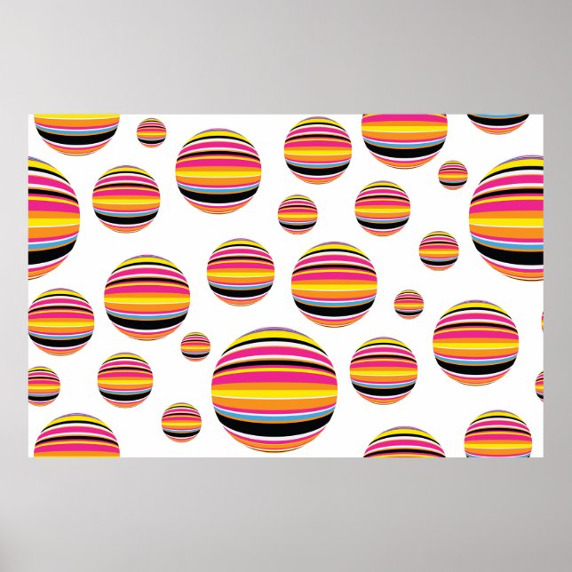 Affiche abstrait rayé gouttes à gouttes motif multique san (Devant)