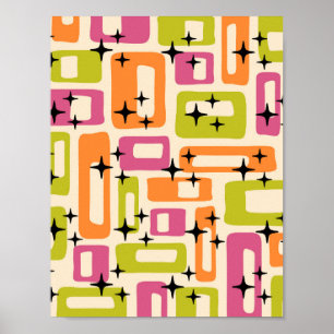 Affiche Abstrait Rétro Moderne du Milieu du Siècle