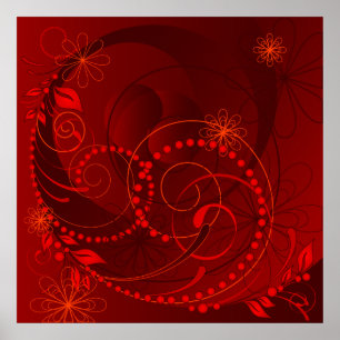 Affiche abstrait rouge