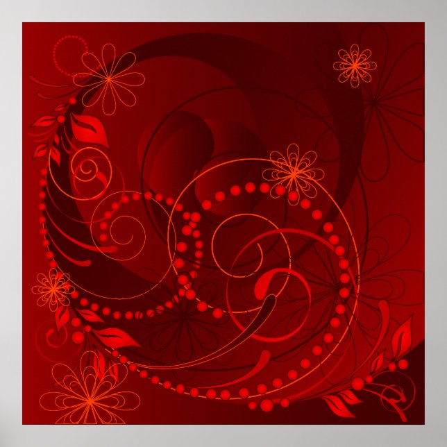 Affiche abstrait rouge (Devant)