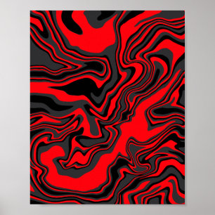 Affiche Abstrait rouge et noir