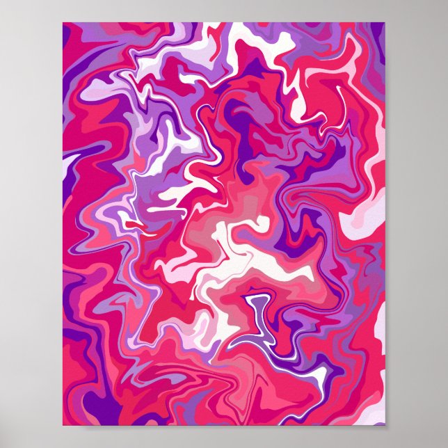 Affiche Abstrait souffle de couleurs vives (Devant)