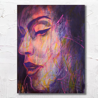 Affiche Abstrait Street Art Colorful Woman Portrait Imprim