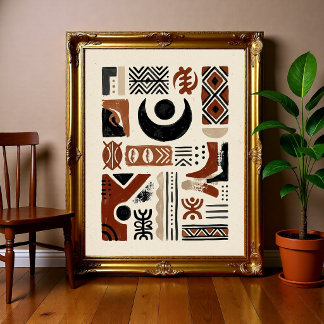 Affiche Abstrait Tribal Afrocentrique