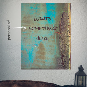 Affiche Abstrait turquoise et brune