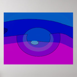 Affiche Abstrait Violet Et Bleu 1007