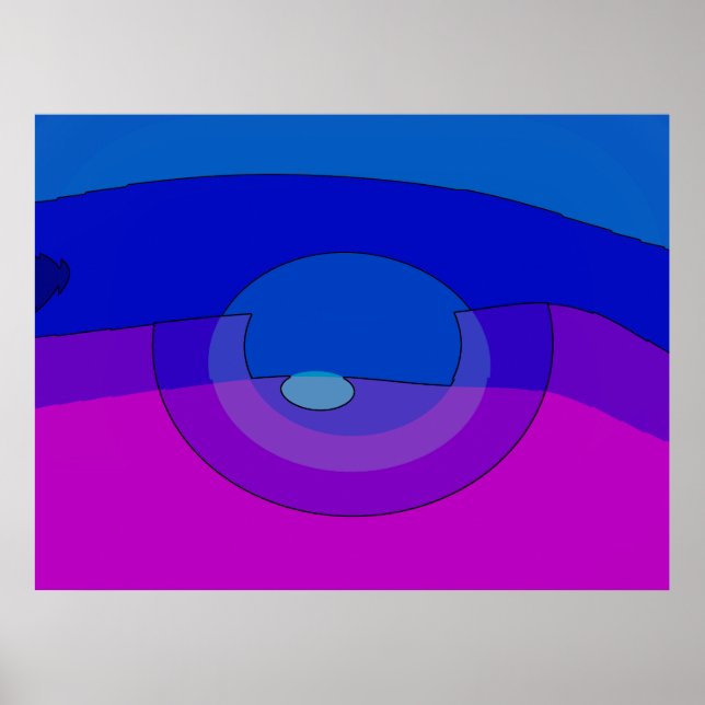 Affiche Abstrait Violet Et Bleu 1007 (Devant)
