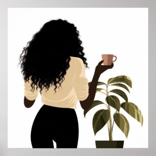 Affiche Abstrait visage Black Woman Beauté Wall Art