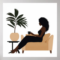 Abstrait visage Black Woman Wall Art