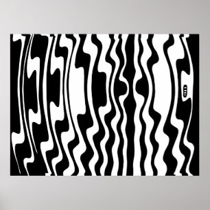 Affiche Abstrait Wavey Stripey