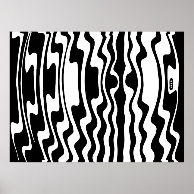 Affiche Abstrait Wavey Stripey (Devant)