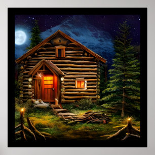 Affiche Abstrait Wilderness Little Cabine