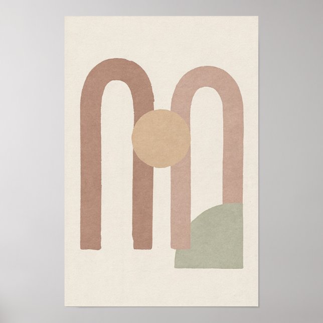 Affiche Abstraite Arches Rose Fumée (Devant)