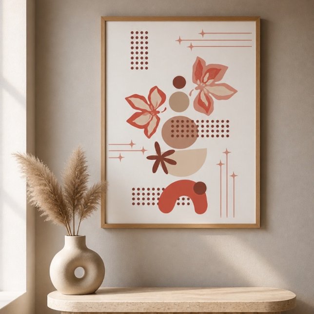 Affiche Abstraite Botanique Minimaliste (Créateur téléchargé)