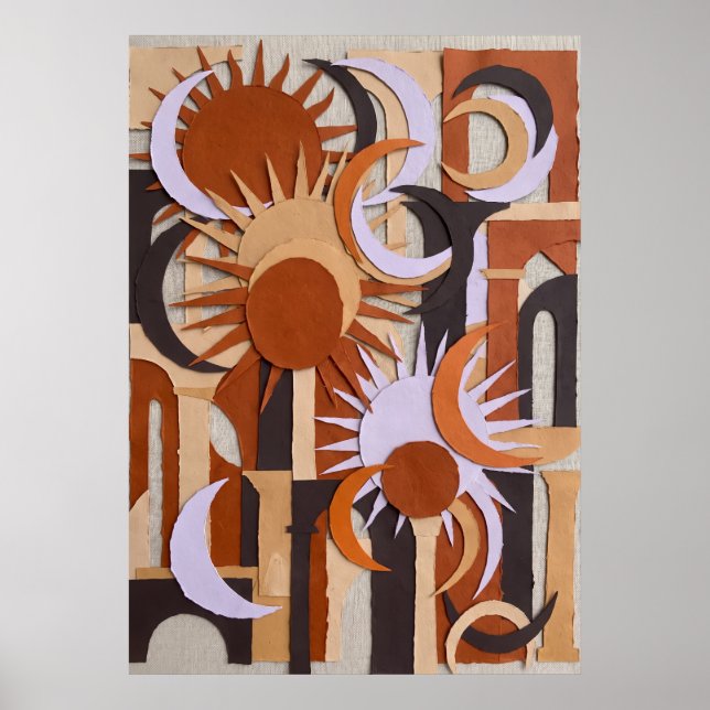 Affiche Abstraite Cercle Orange Rétro (Devant)