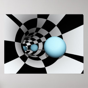 Affiche abstraite Checkered de tunnel